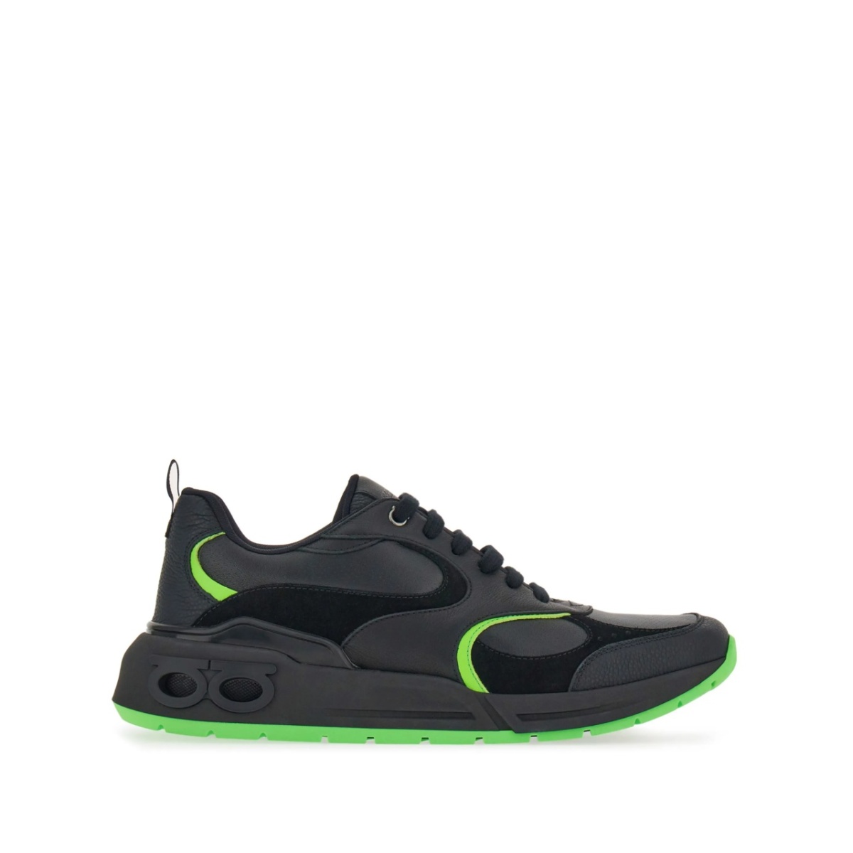 logo-embossed leather sneakers