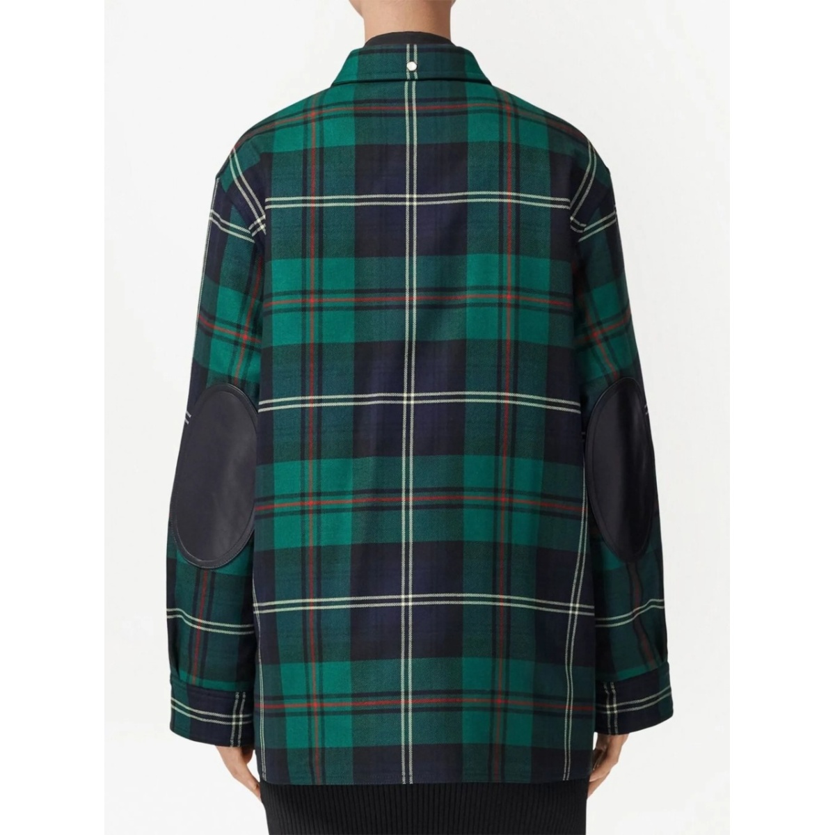 logo-embroidered check overshirt - Img 4