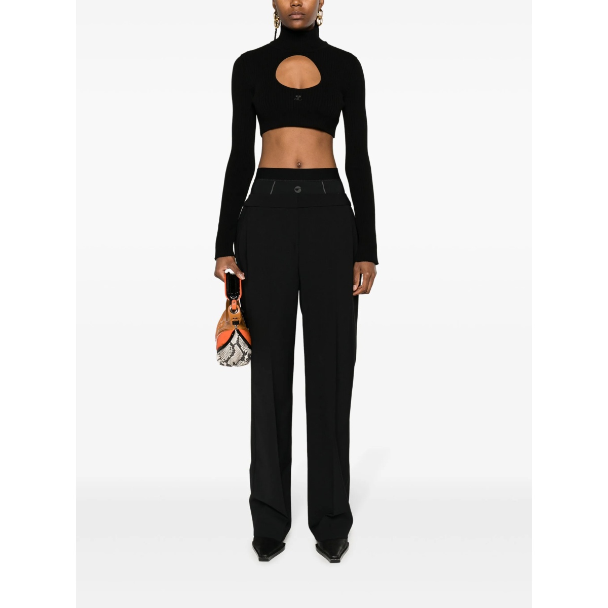 logo-embroidered cut-out jumper - Img 2
