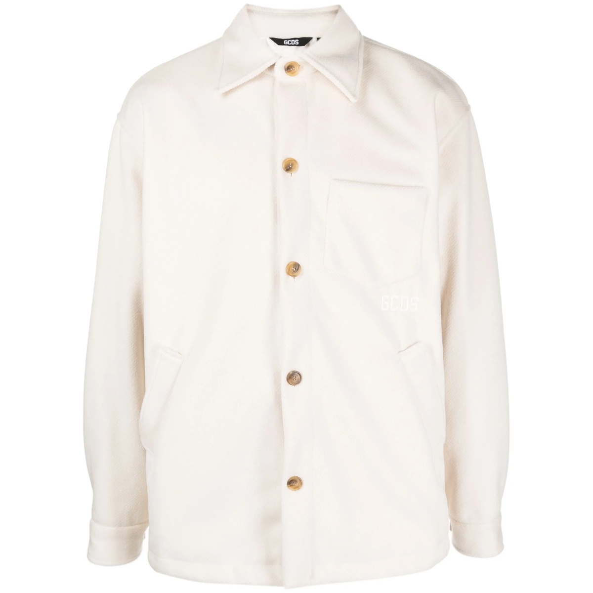 logo-embroidered overshirt