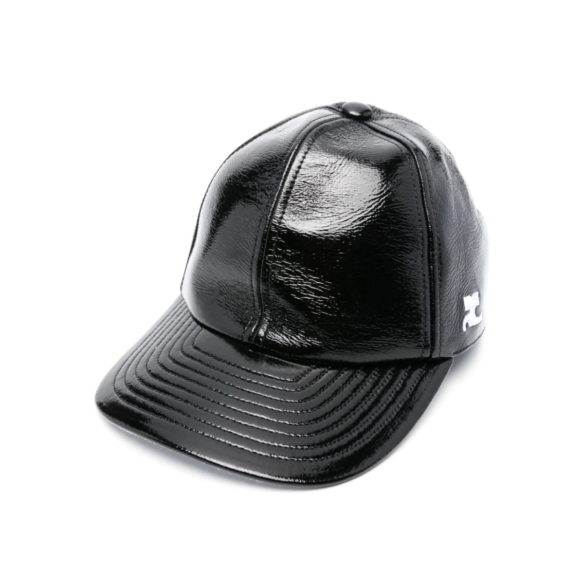 logo-embroidered patent cap