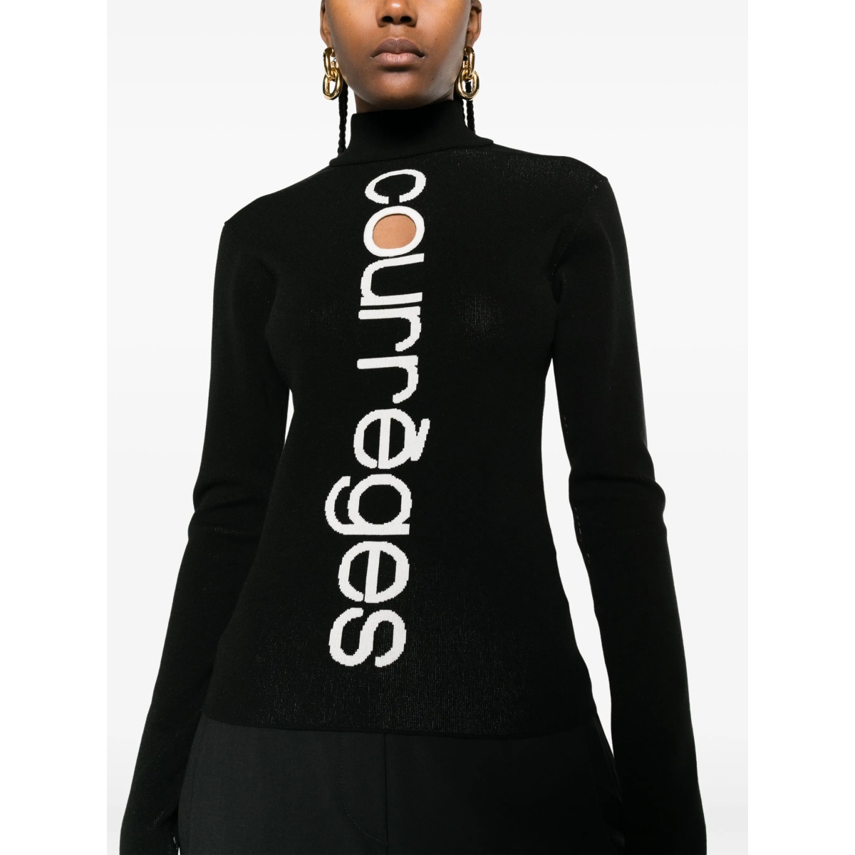 logo-intarsia cut-out jumper - Img 5