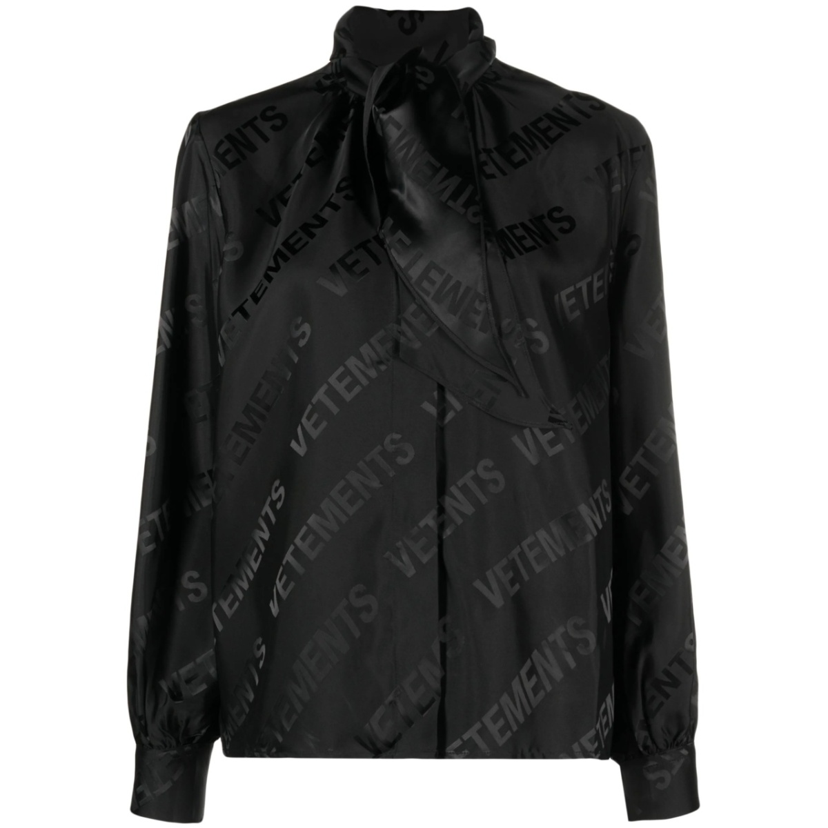 logo-jacquard button-up shirt