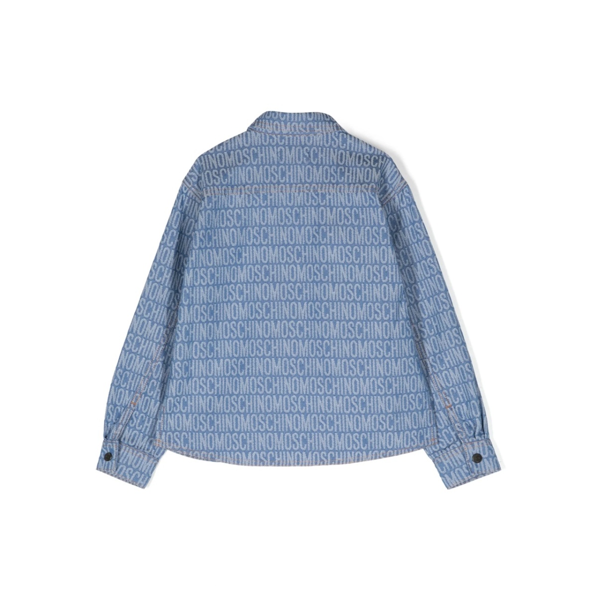 logo-jacquard denim shirt - Img 2