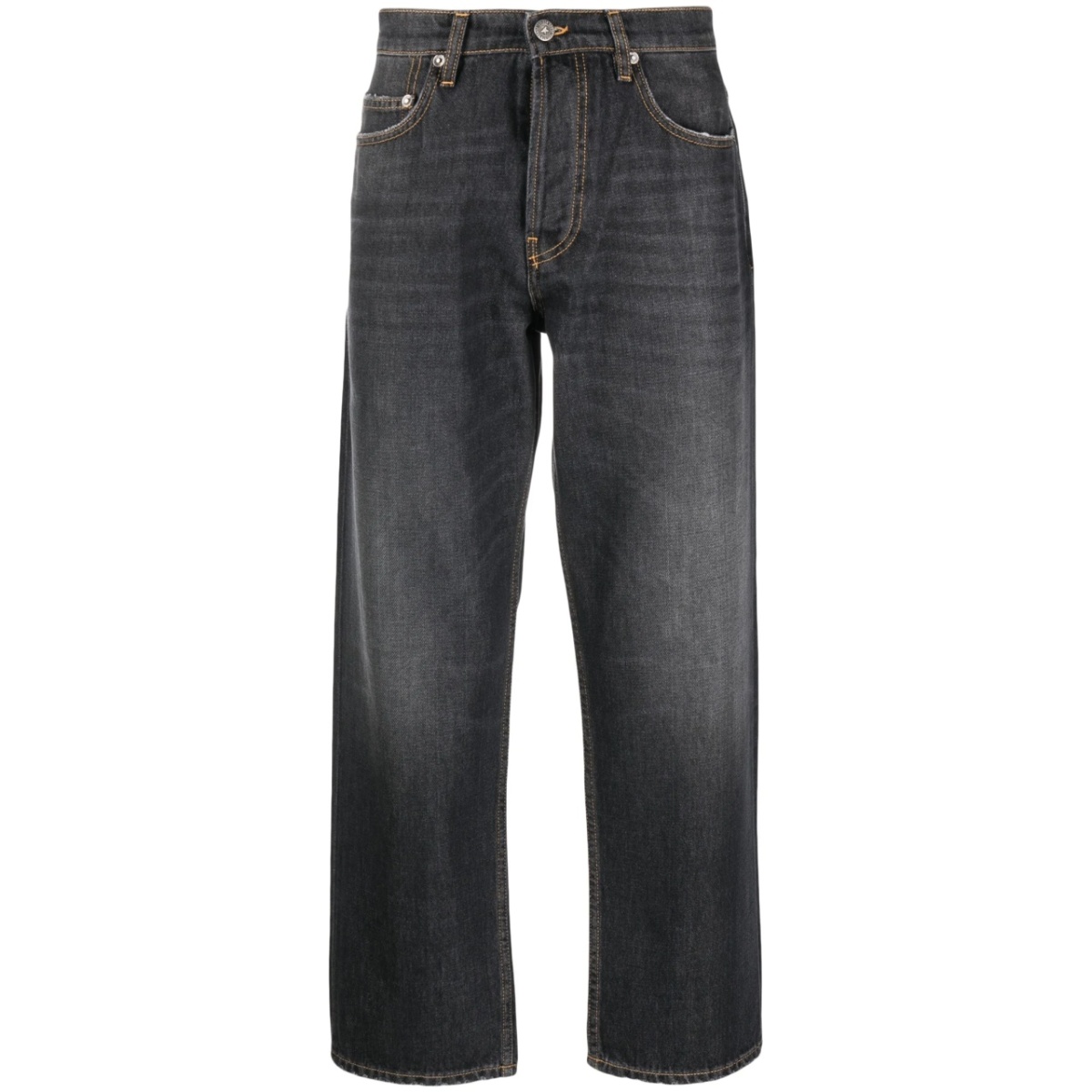 logo-patch cropped jeans