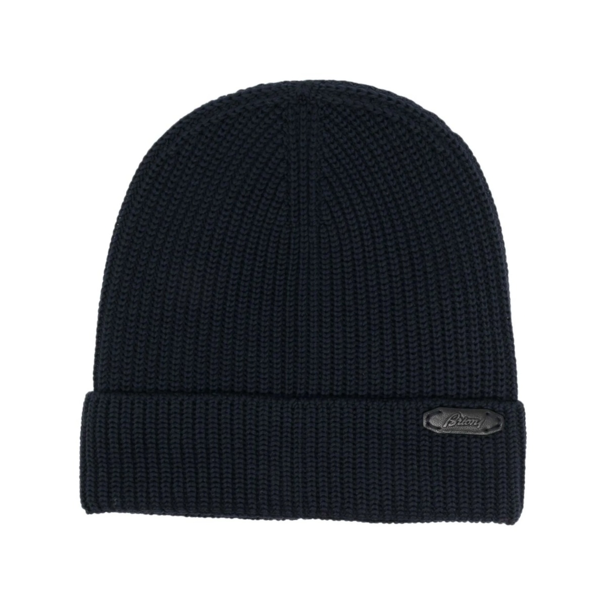 logo-patch ribbed knit hat