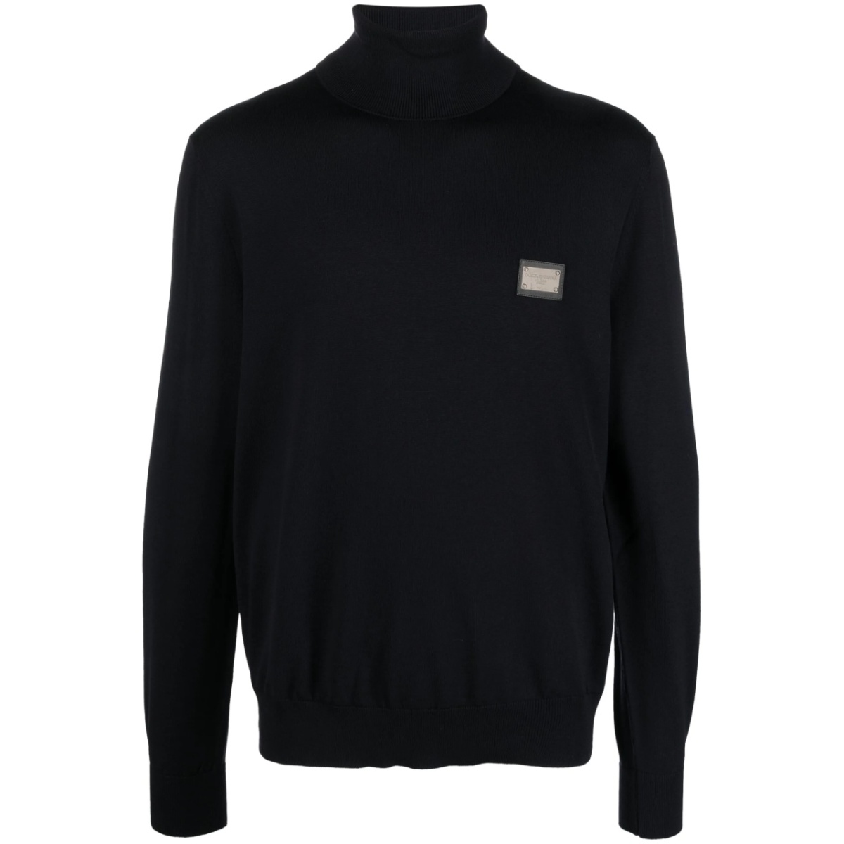 logo-patch roll-neck jumper