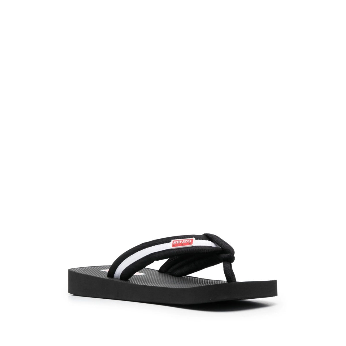logo-patch striped flip flops - Img 2