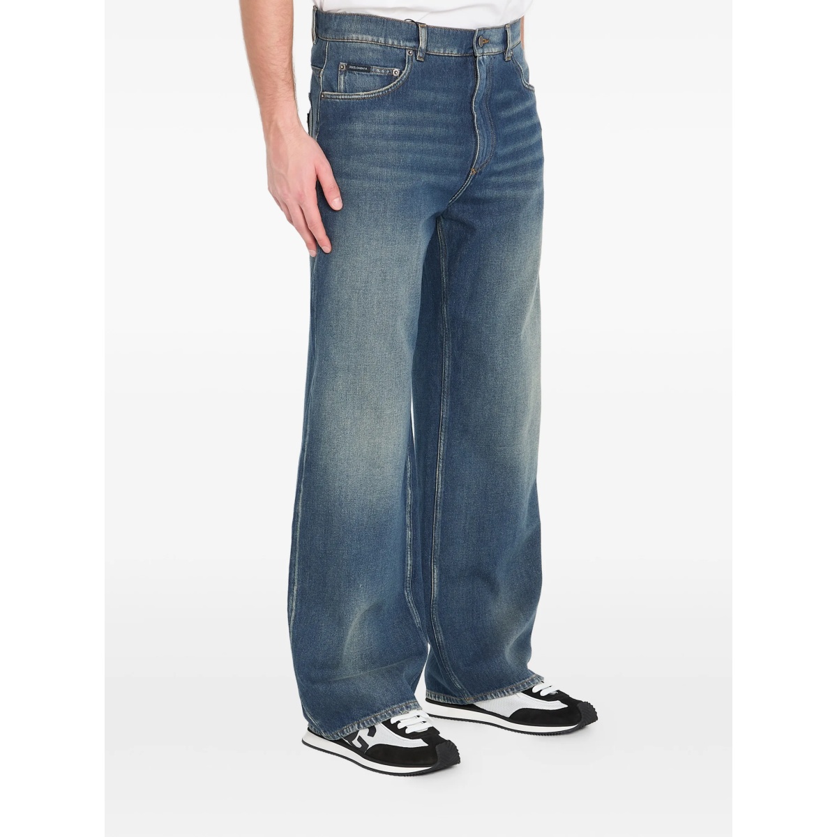 logo patch wide jeans - Img 3
