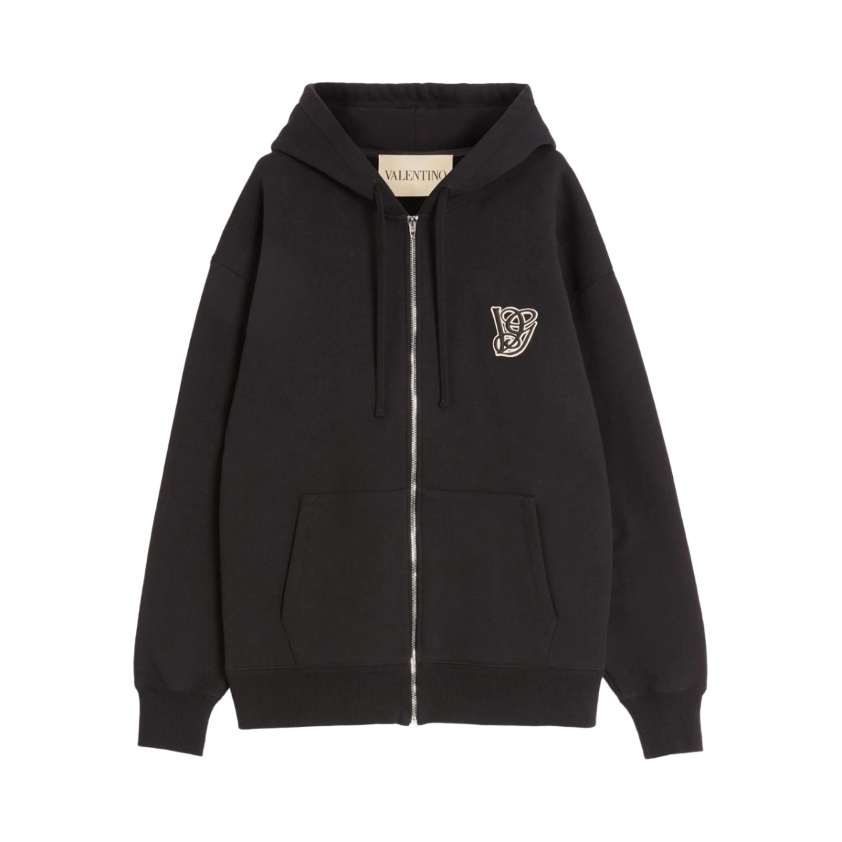 logo-patch zip-up hoodie