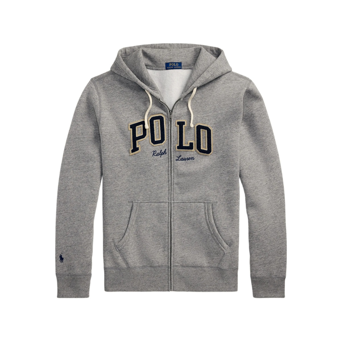 logo-patch zip-up hoodie