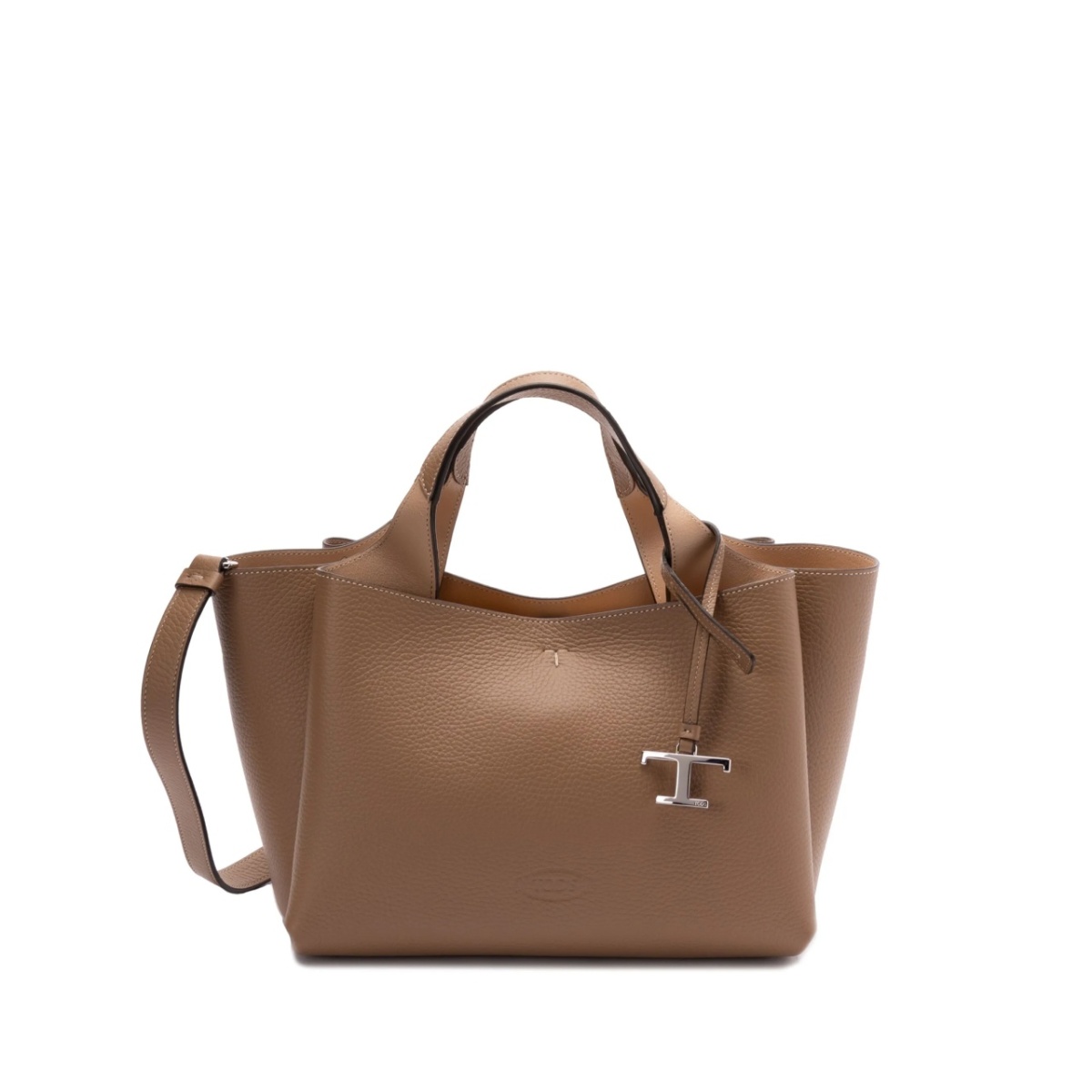 logo-pendant leather shoulder bag