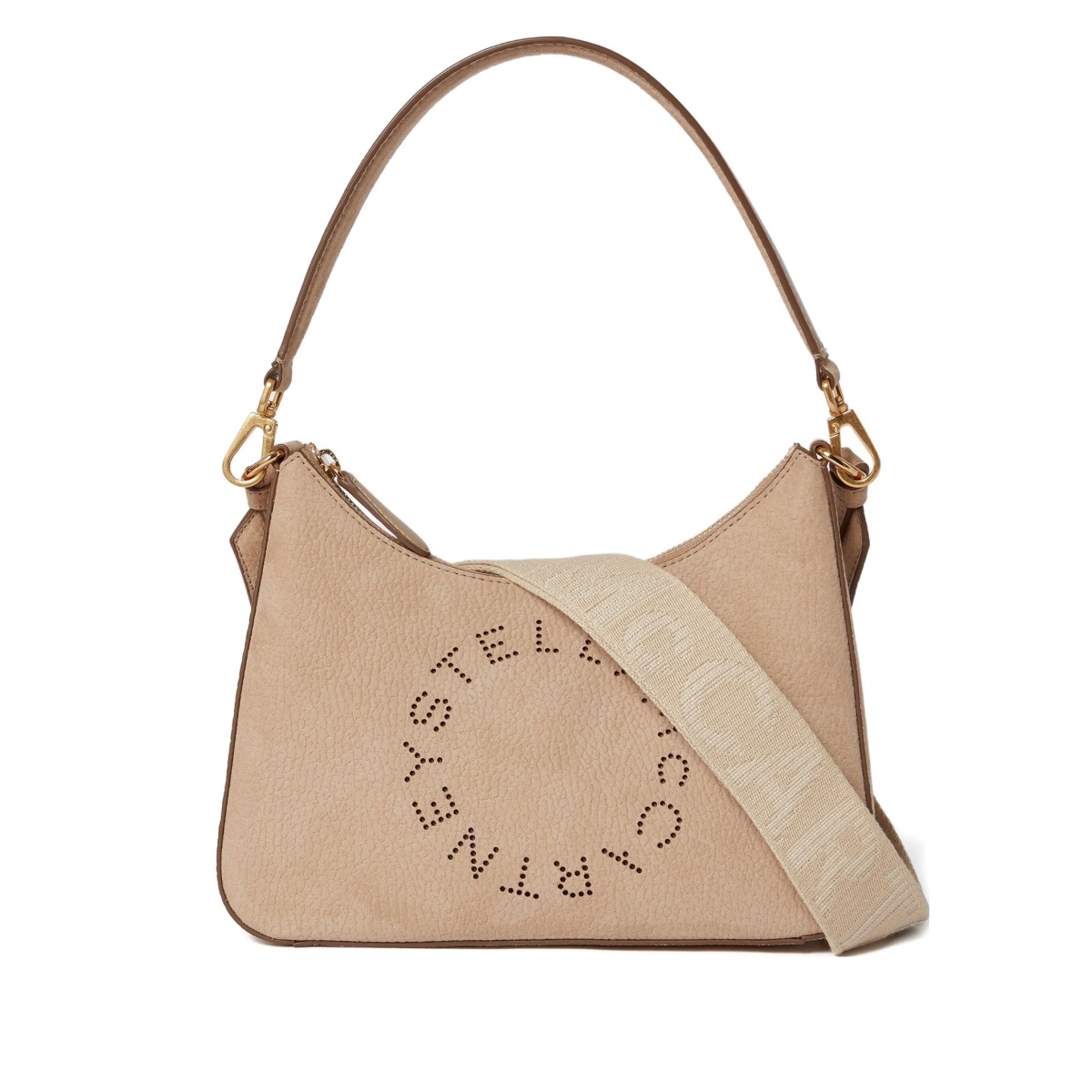 logo-perforated shoulder bag