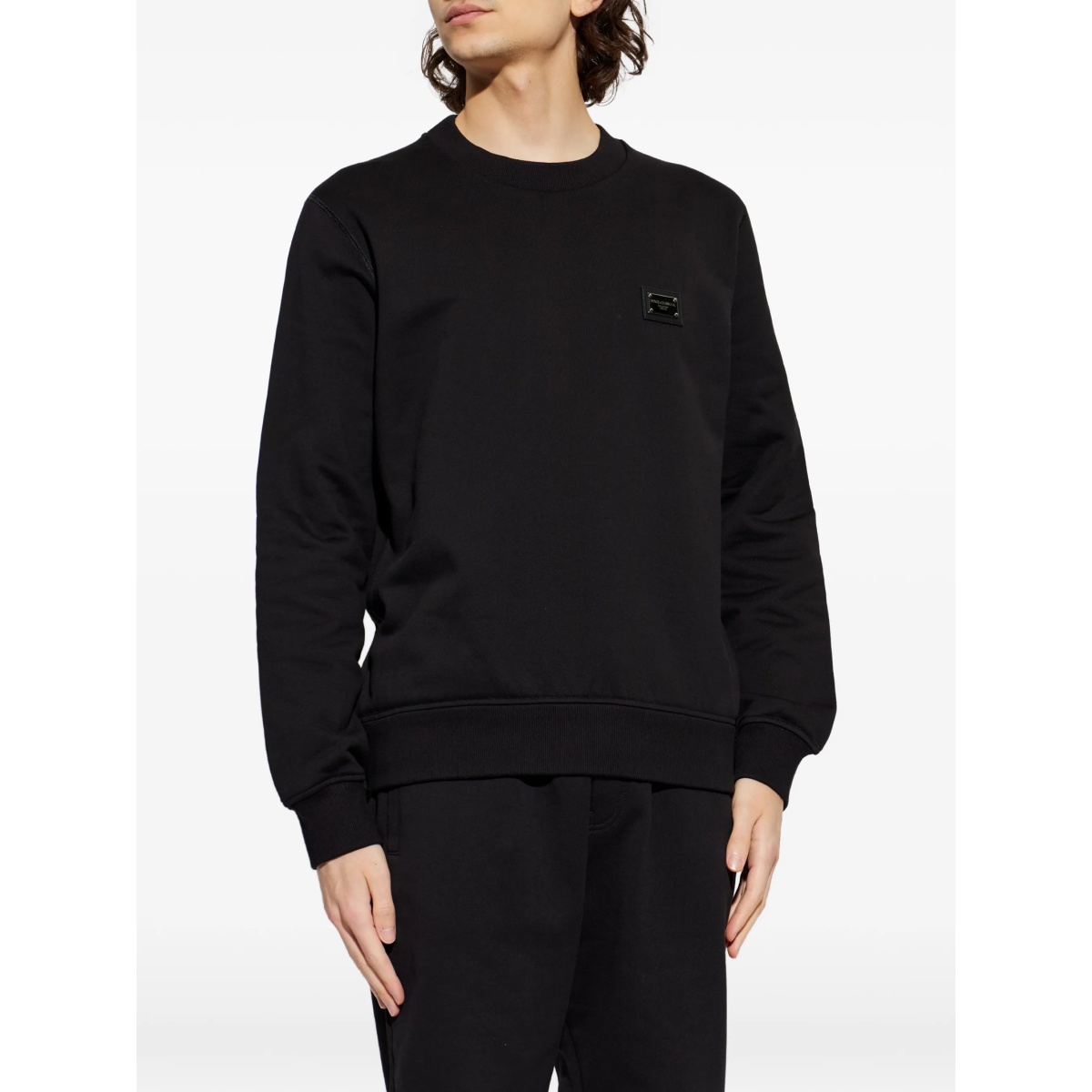 logo-plaque crew-neck sweatshirt - Img 3