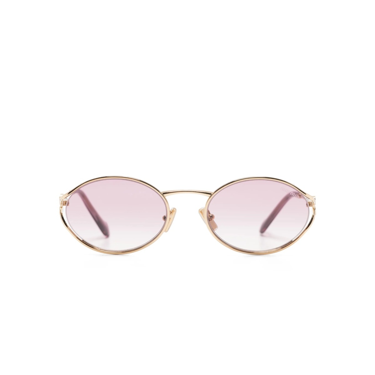 logo-plaque oval-frame sunglasses