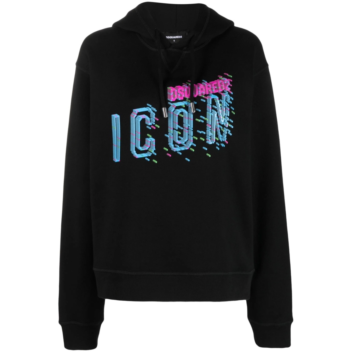 logo-print drawstring cotton hoodie