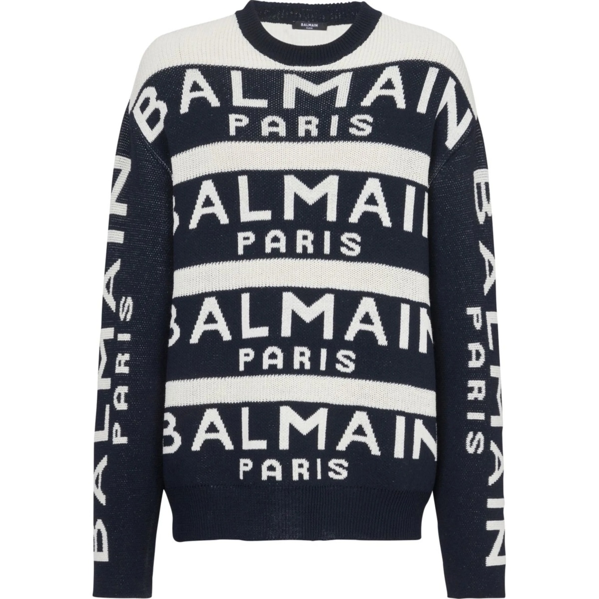 logo-print knitted jumper