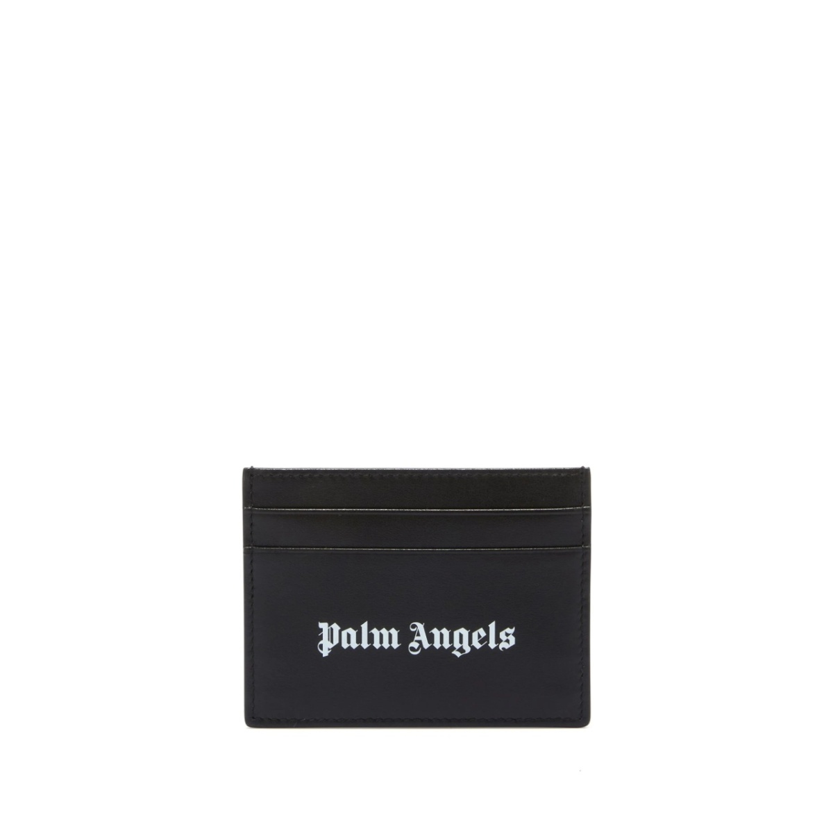 logo-print leather card holder
