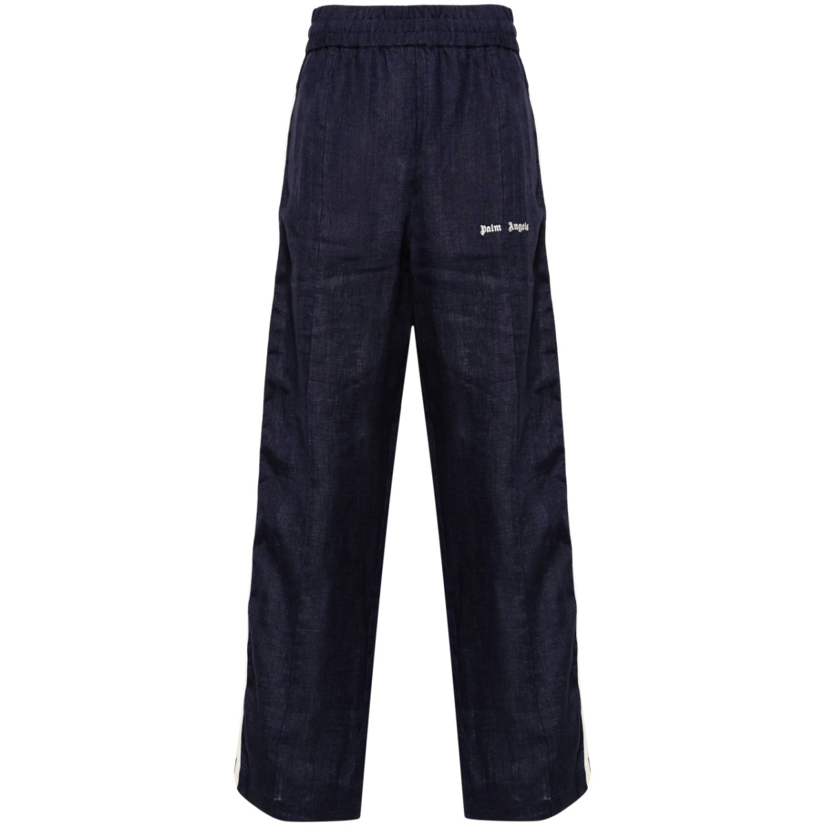 logo-print linen track pants