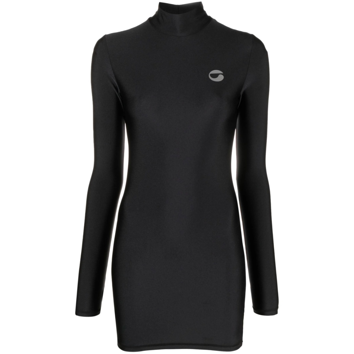 logo-print mock-neck minidress