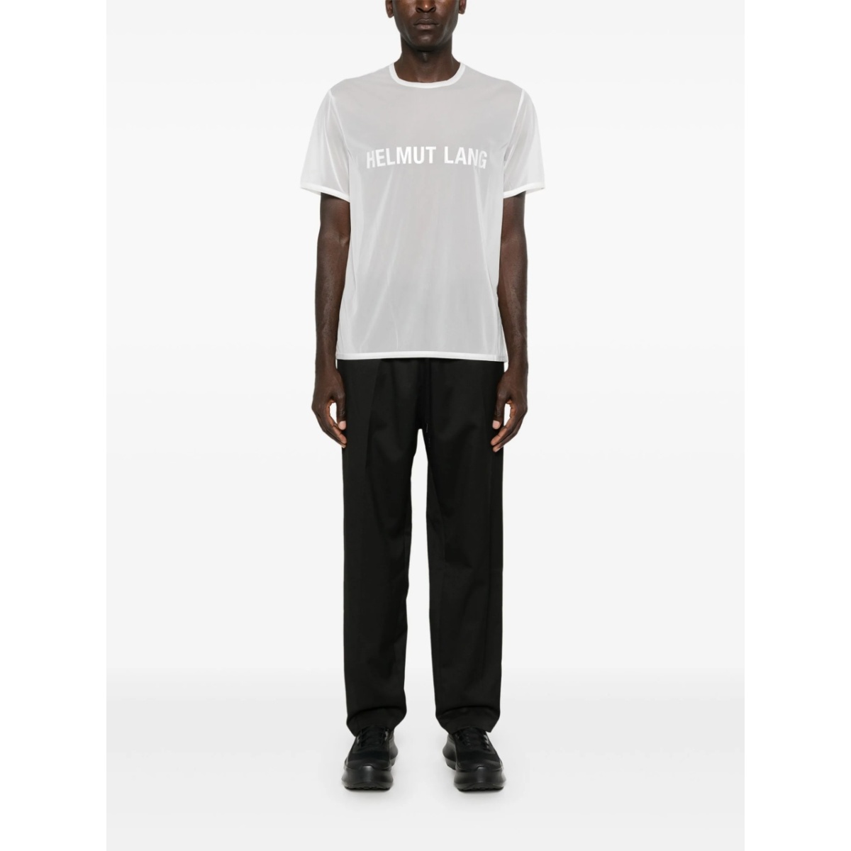 logo-print sheer T-shirt - Img 2