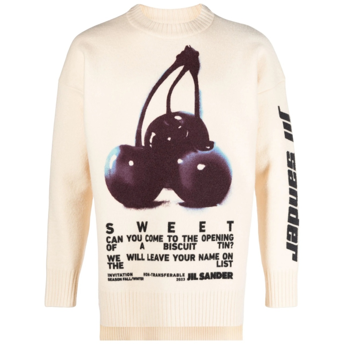 logo-print wool jumper