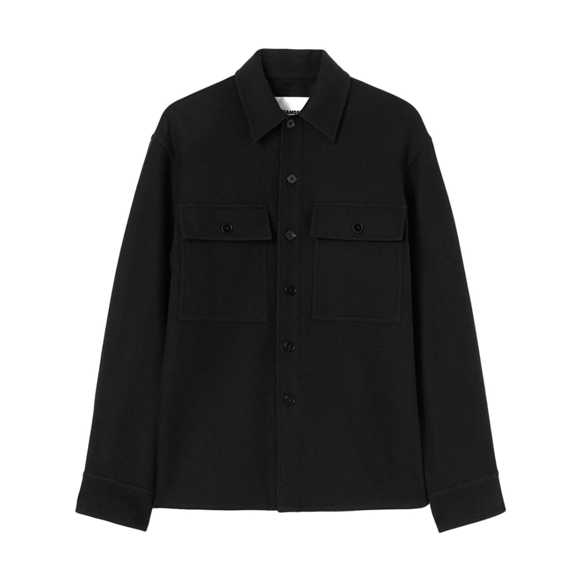 long-sleeve wool flannel overshirt