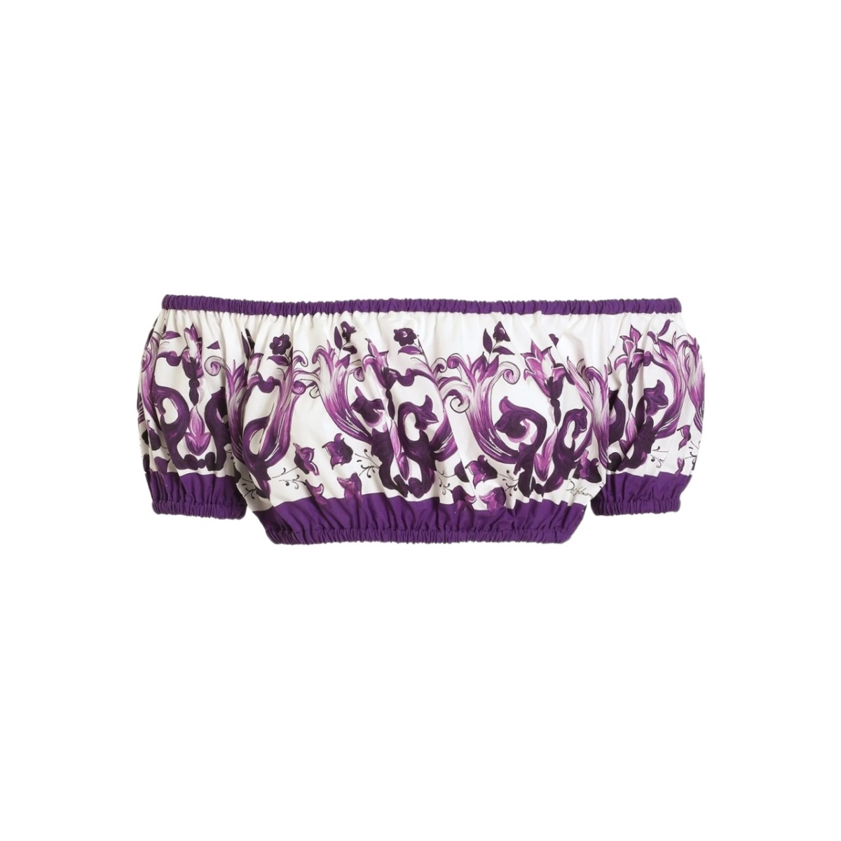 Majolica-print crop top