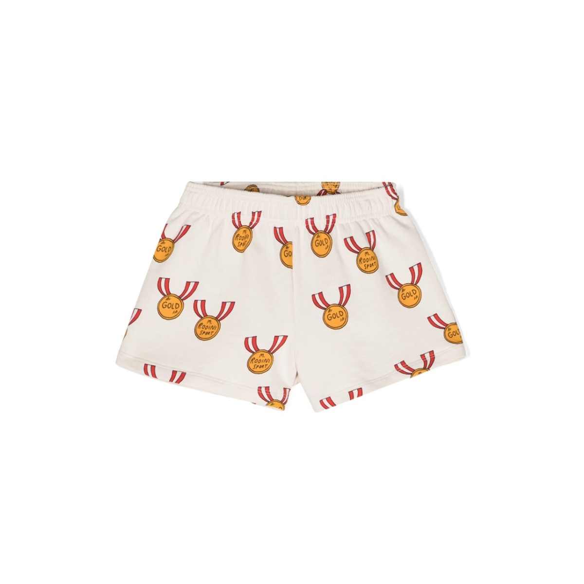 medals-print cotton track shorts
