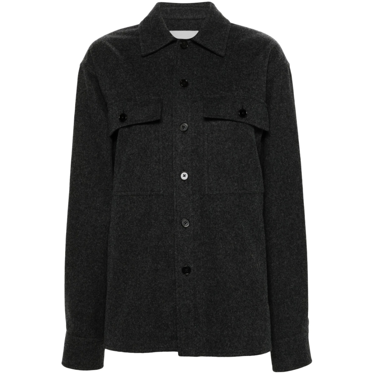+ mélange flannel overshirt