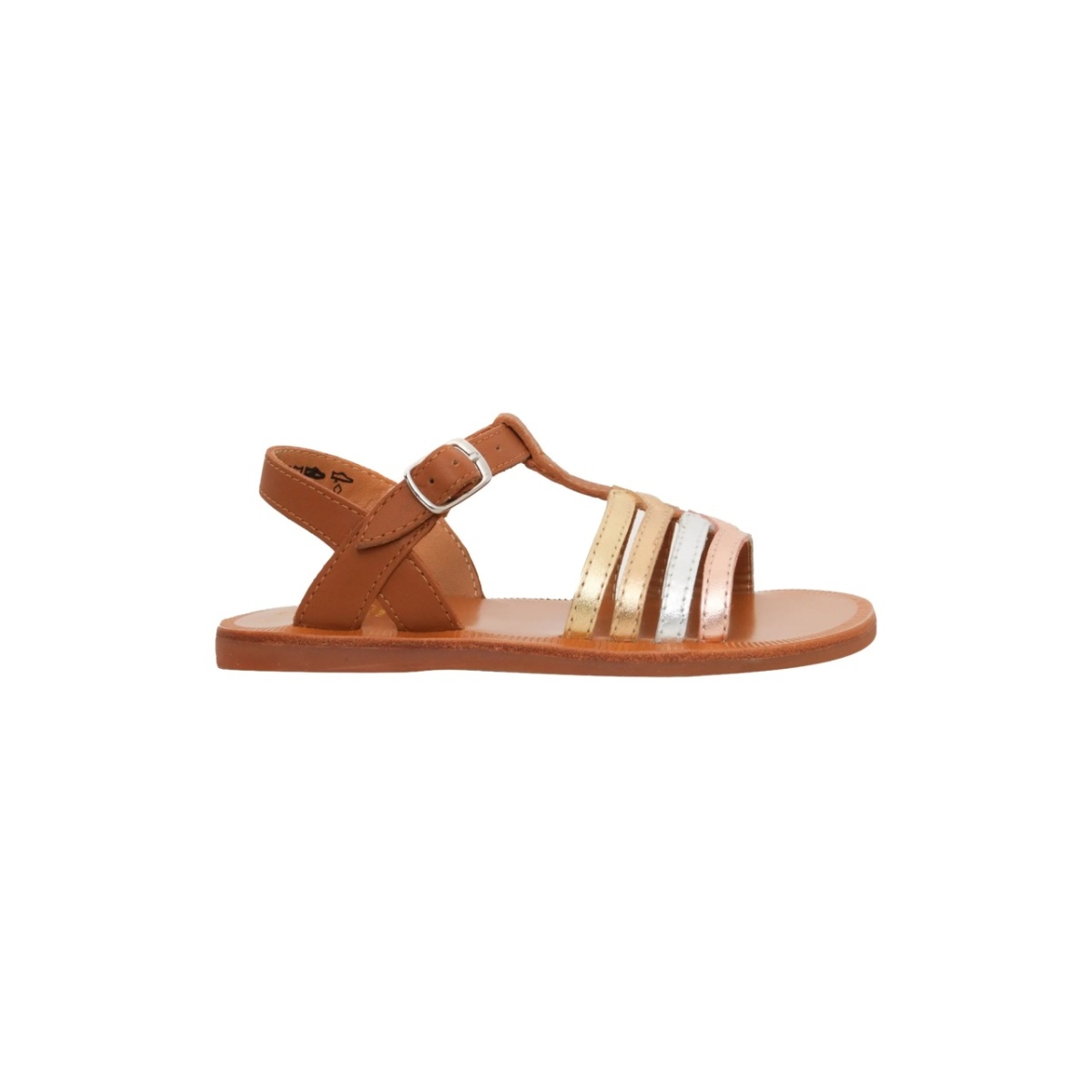 metallic-strap flat sandals - Img 2