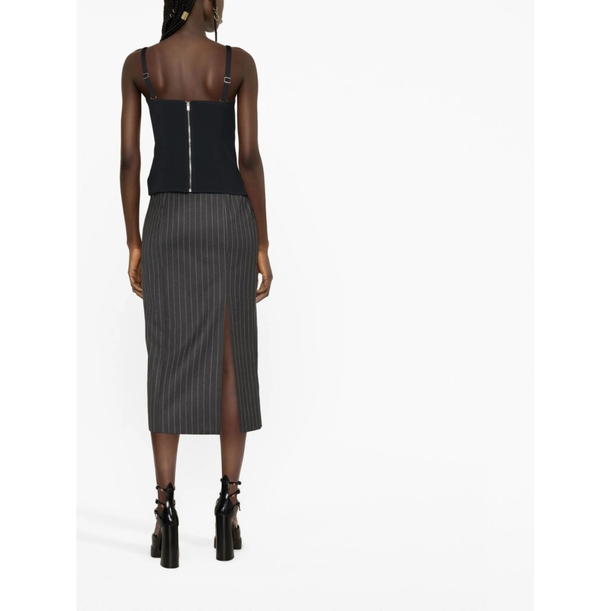 mid-length pinstripe skirt - Img 3