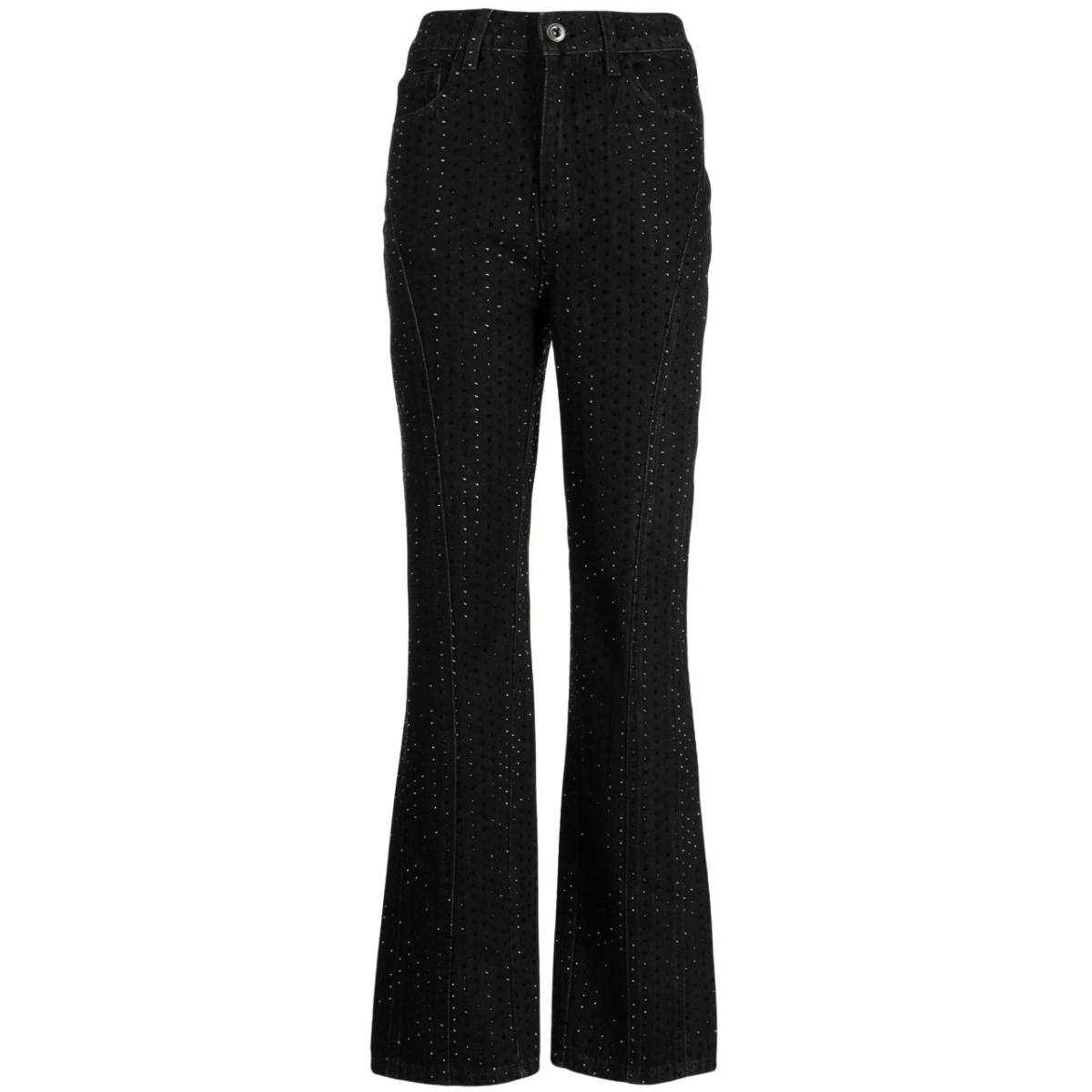 mid-rise embellished flared jeans