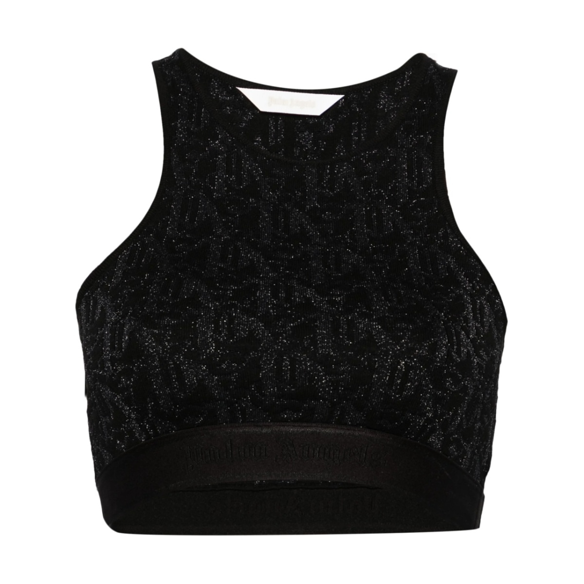 monogram-jacquard crop top