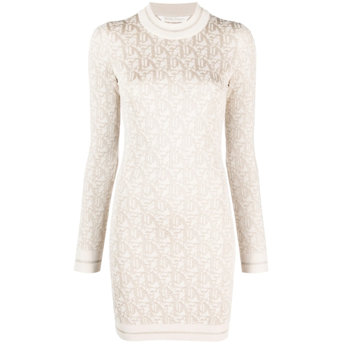 monogram-jacquard knitted minidress