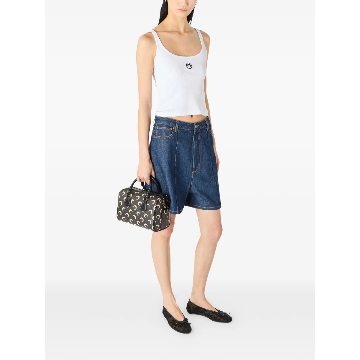 Moon-logo ribbed tank top - Img 2