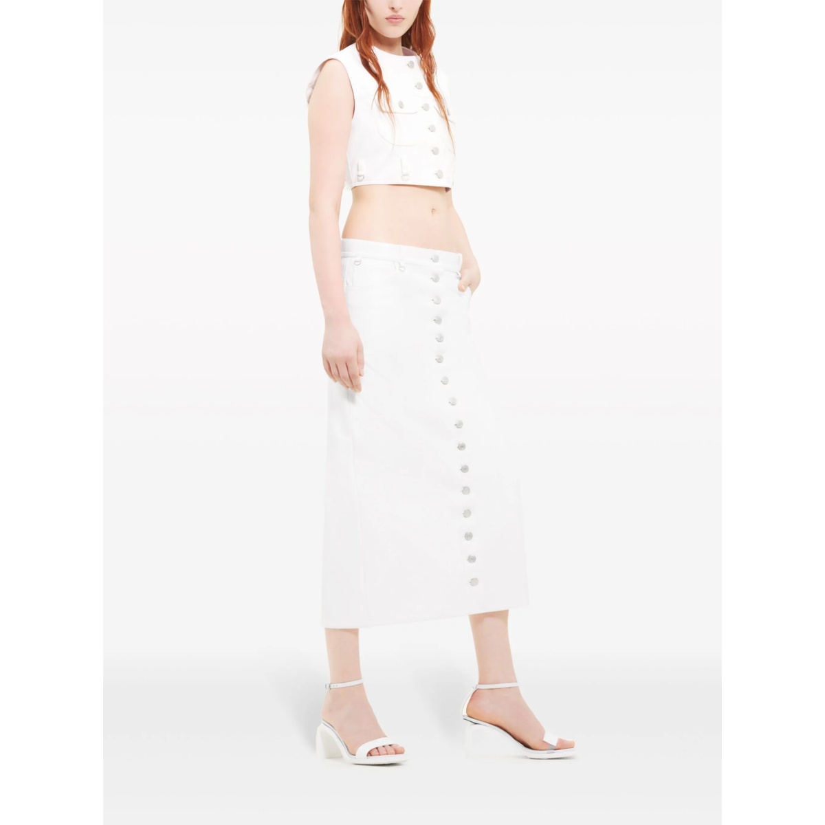 Multiflex patent-finish midi skirt - Img 3