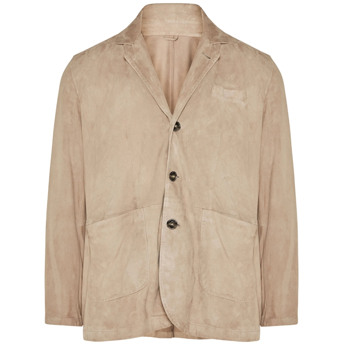 notched-lapels suede blazer