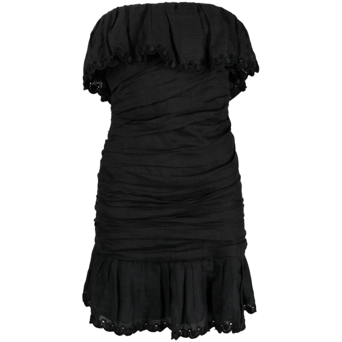 off-shoulder ruched minidress