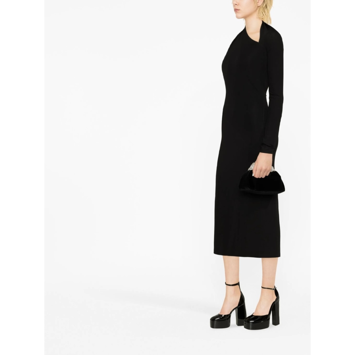 one-shoulder cut-out midi dress - Img 4