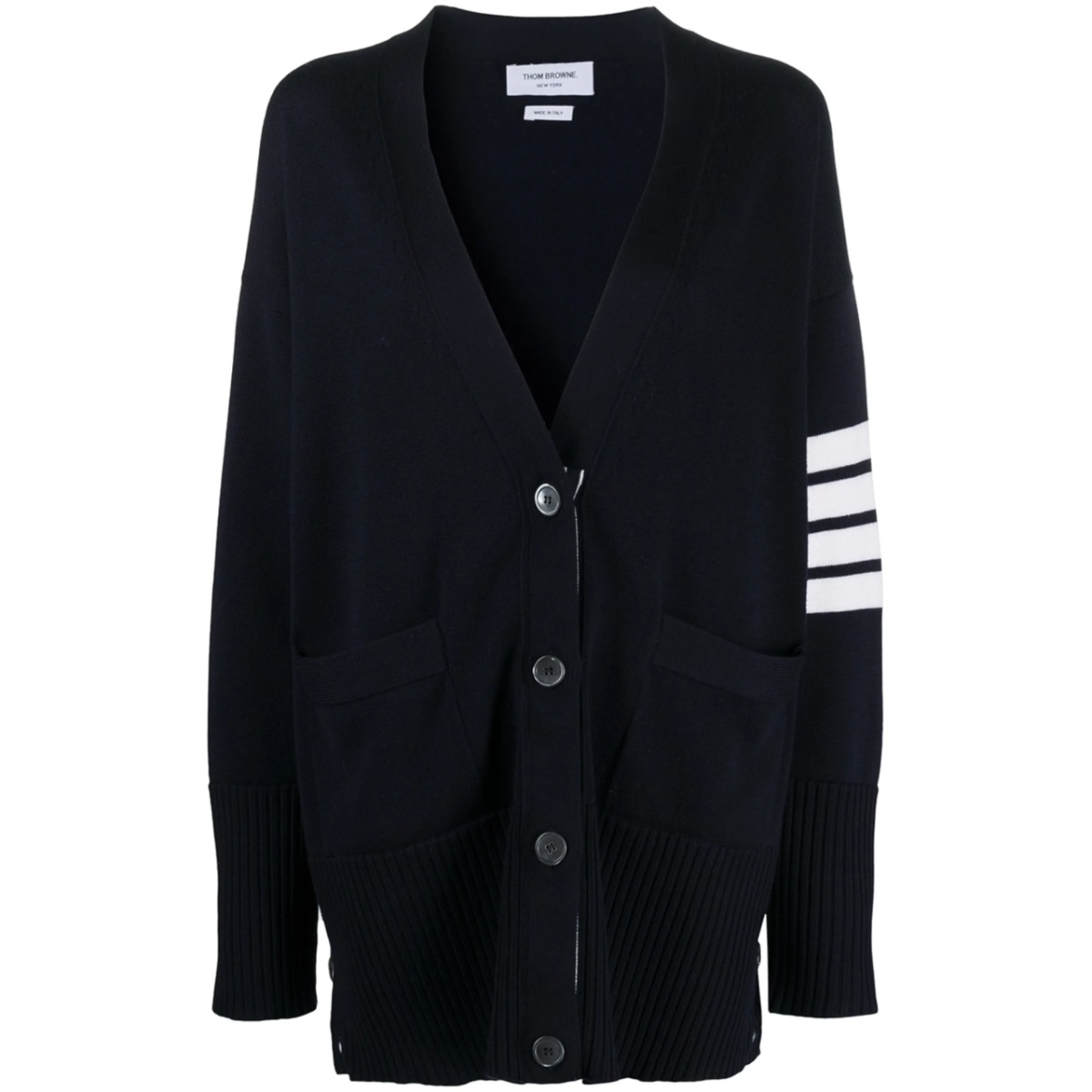 oversized 4-Bar stripe cardigan