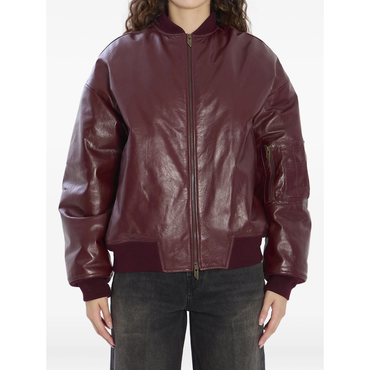 padded leather jacket
