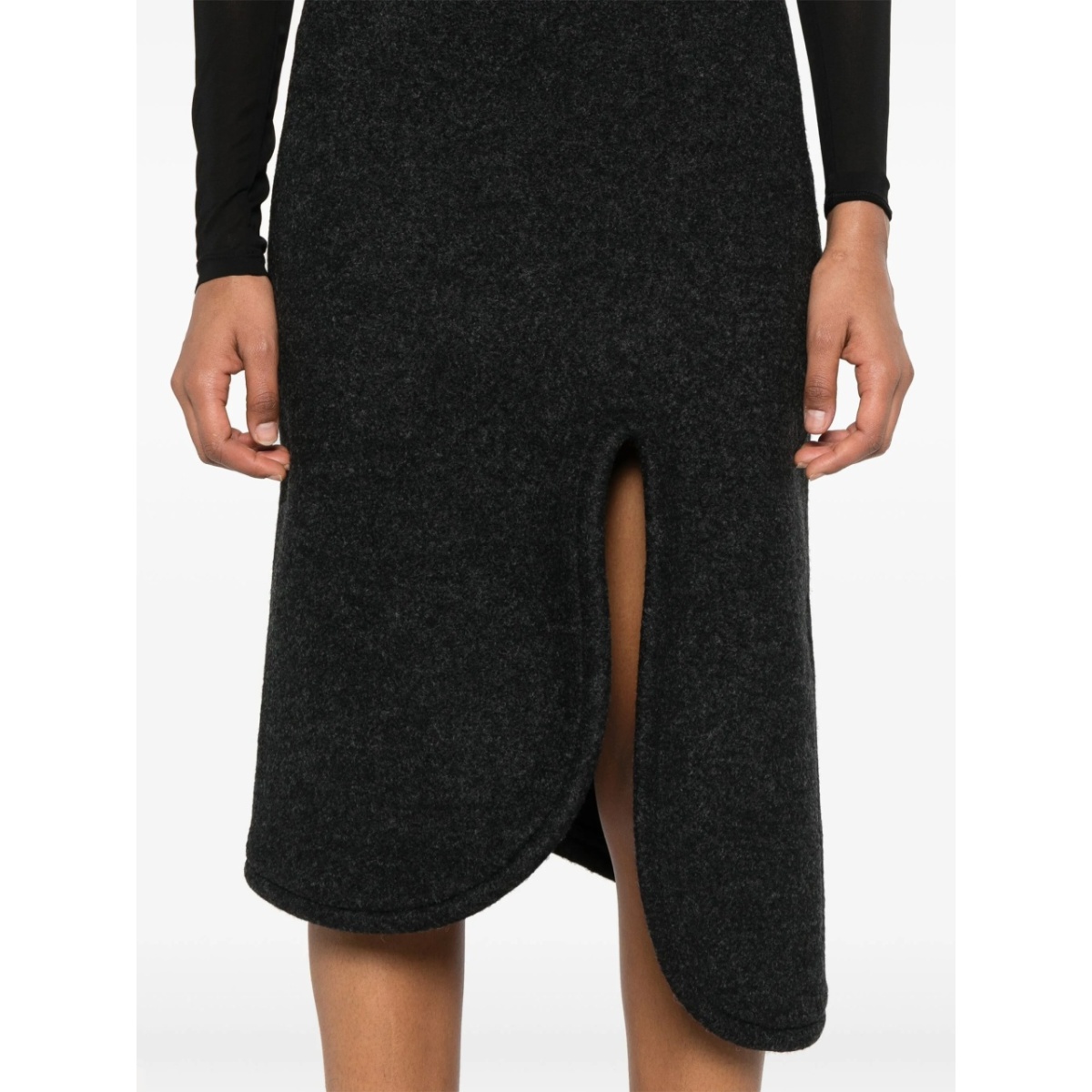 padded-trim midi skirt - Img 5