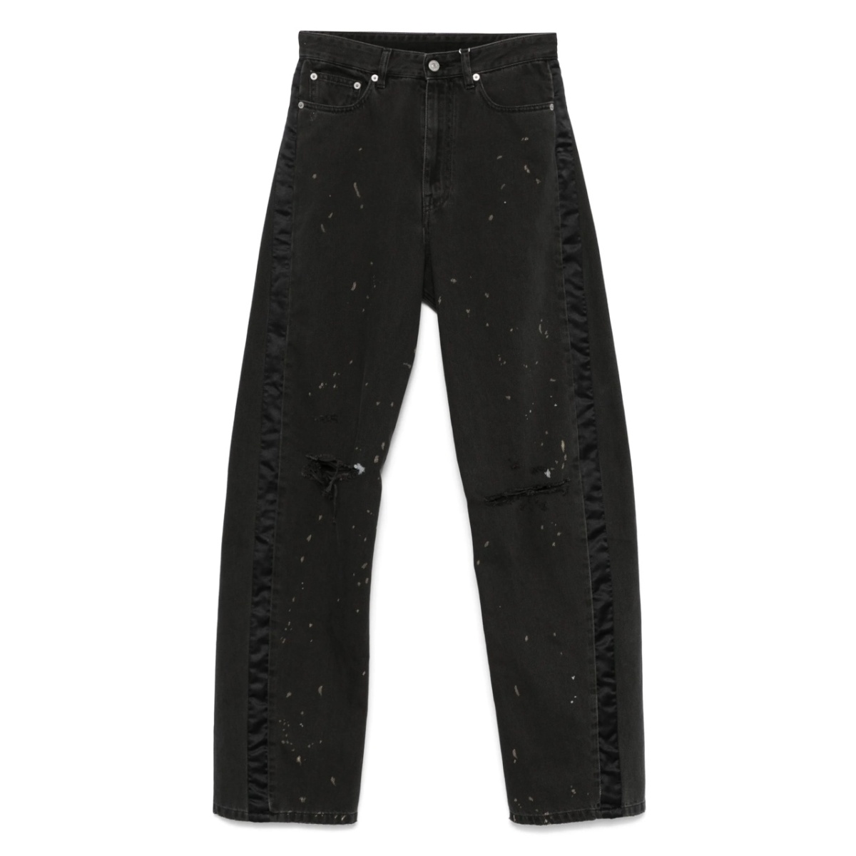 paint-splatter effect jeans
