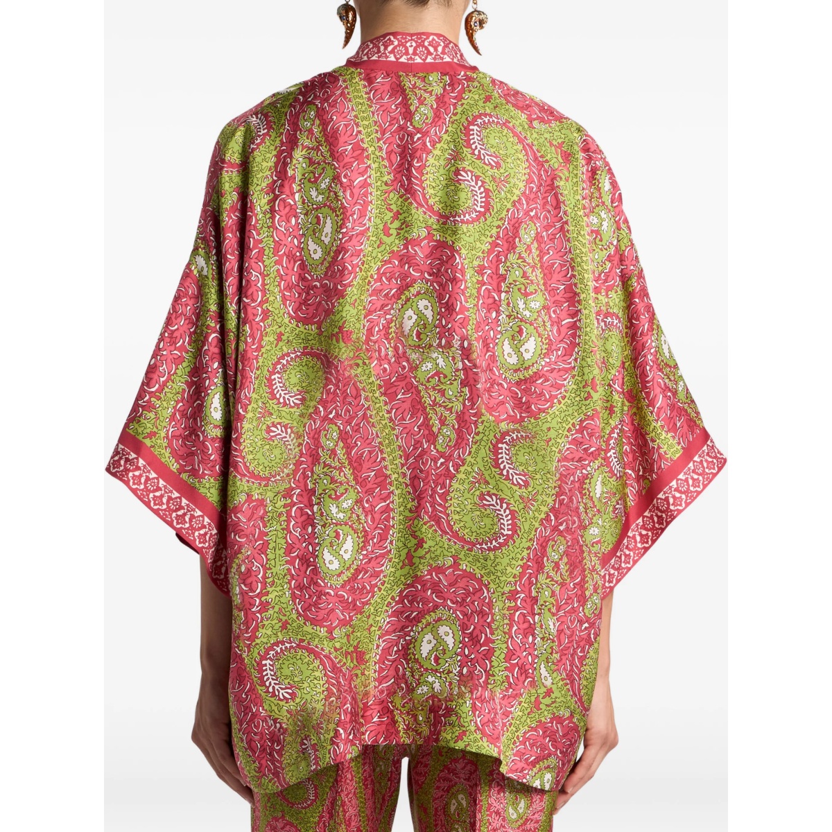 paisley foliage silk twill jacket - Img 4