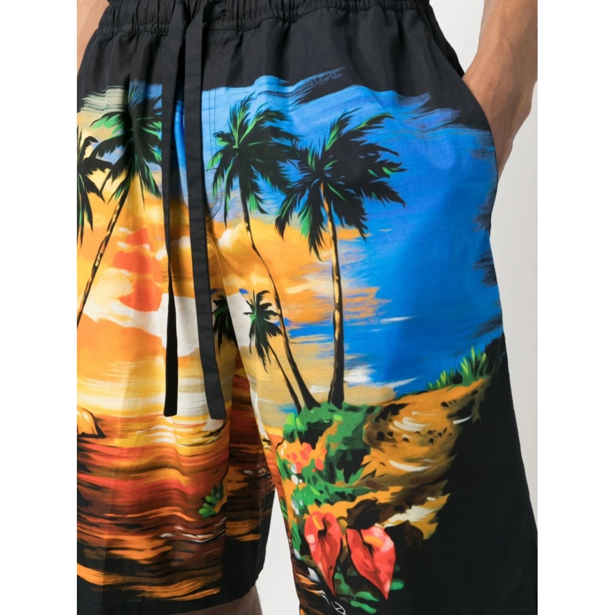 palm tree-print cotton shorts - Img 5