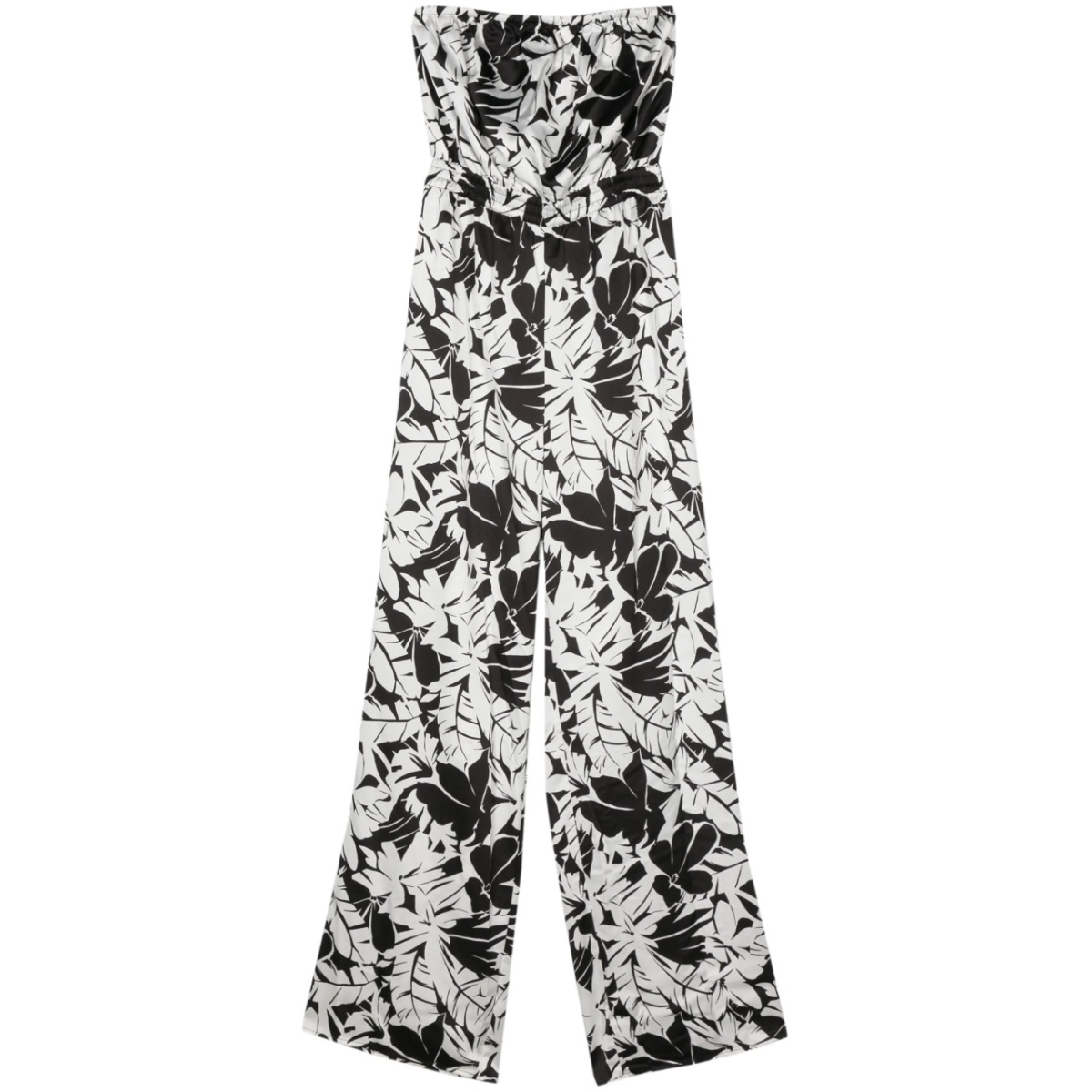 palm tree-print satin jumpsuit