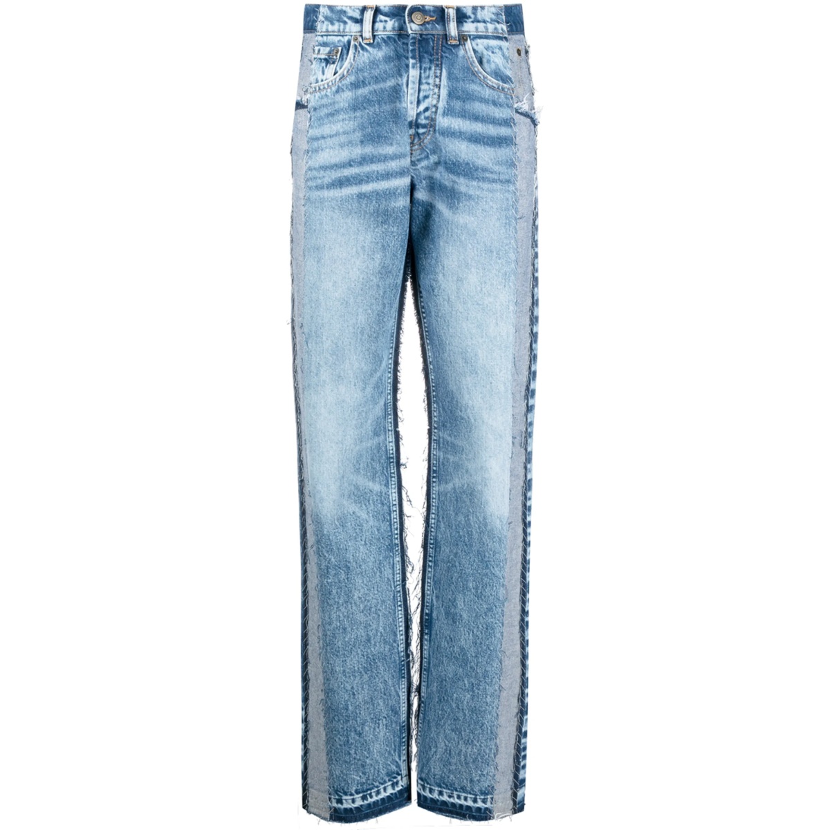 panelled high-rise jeans