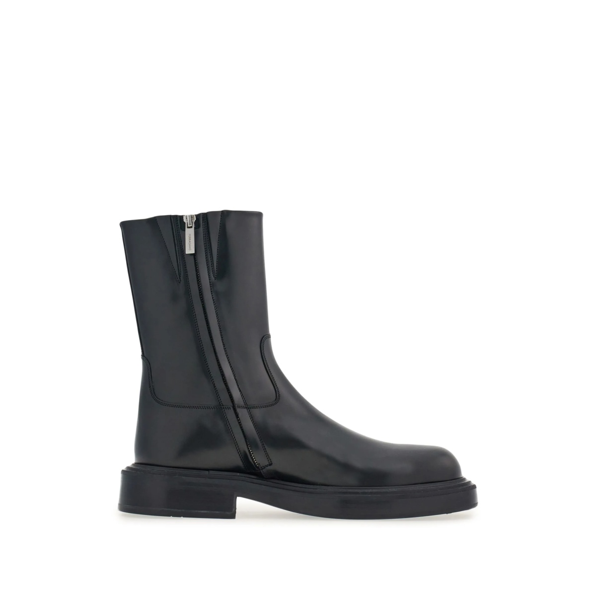 panelled patent-leather ankle boots - Img 5