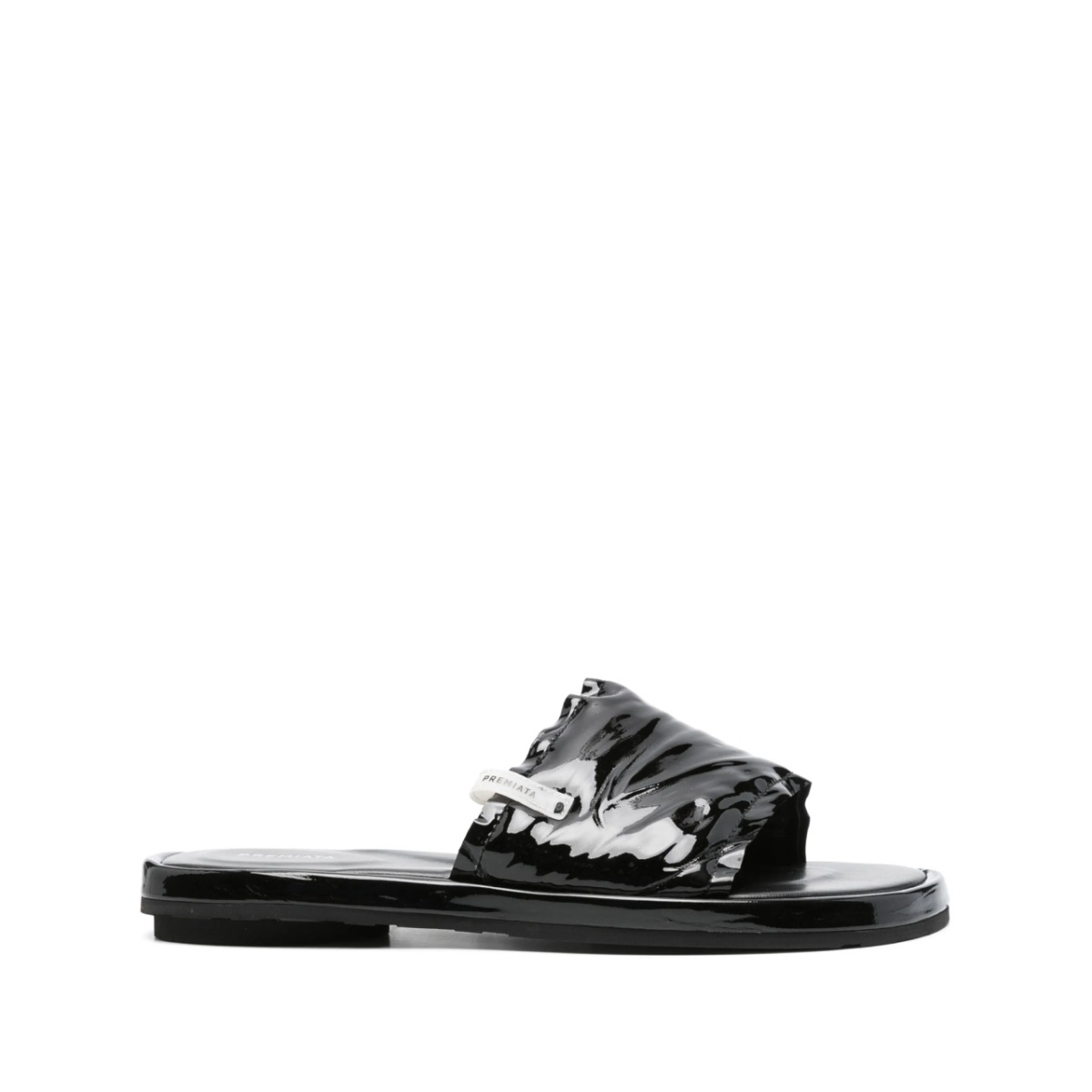 patent leather slides
